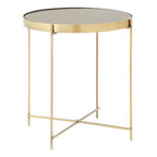 Black Mirror Side Table with Slim Tubular Metal Legs | Allure