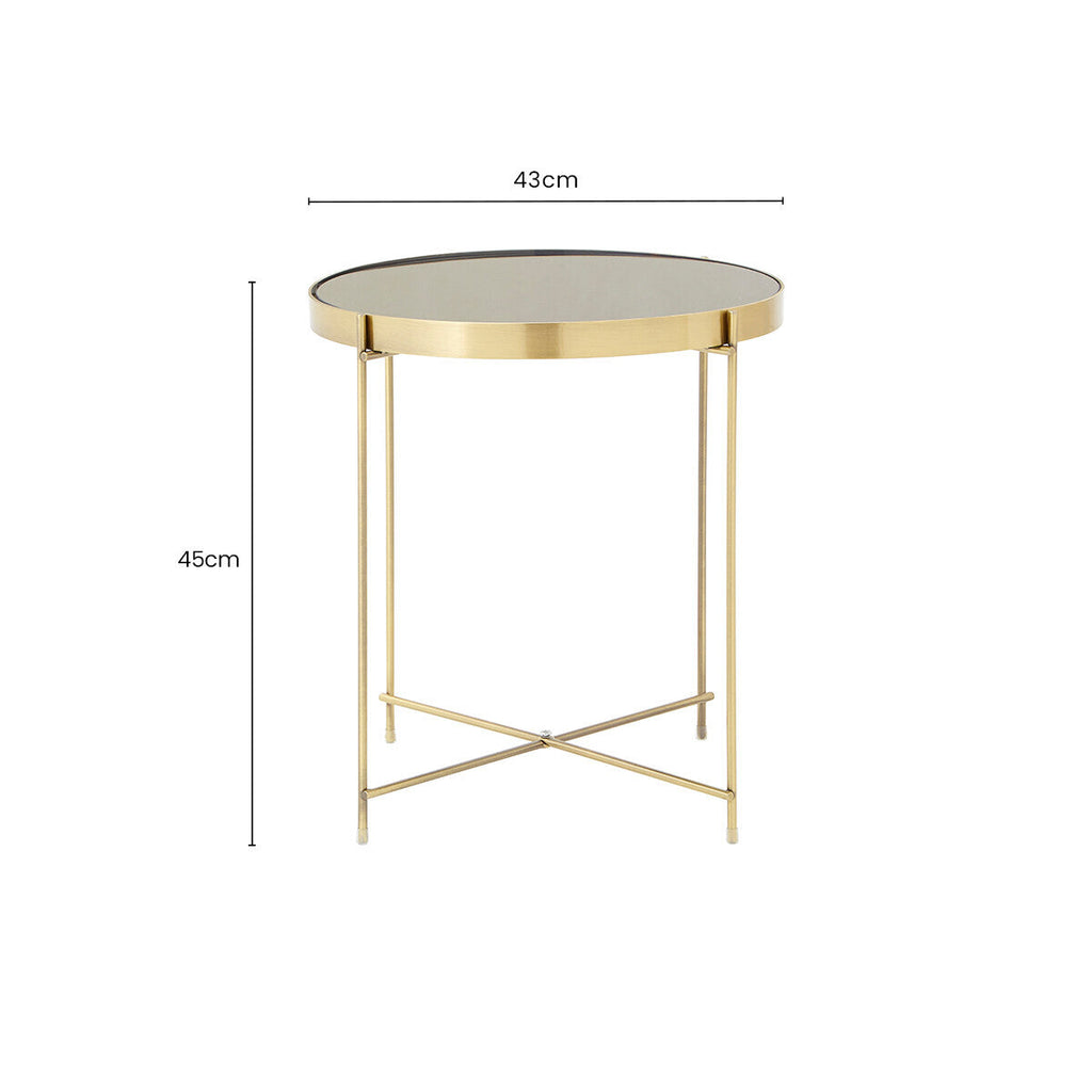 Black Mirror Side Table with Slim Tubular Metal Legs | Allure