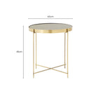 Black Mirror Side Table with Slim Tubular Metal Legs | Allure