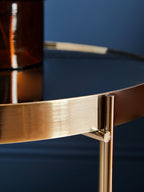 Black Mirror Side Table with Slim Tubular Metal Legs | Allure