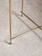 Black Mirror Side Table with Slim Tubular Metal Legs | Allure