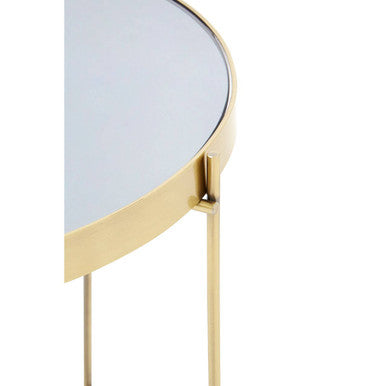 Black Mirror Side Table with Slim Tubular Metal Legs | Allure