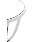 Silver Mirrored Glass Top Round Side Table with Bow-Shaped Metal Legs | Allure