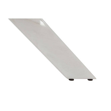 Round Clear Tempered Glass Dining Table with Intersecting Chrome Stainless Steel Legs | Allure