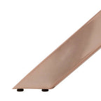 Rectangular Tempered Glass Top Dining Table with Intersecting Rose Gold Stainless Steel Base | Allure