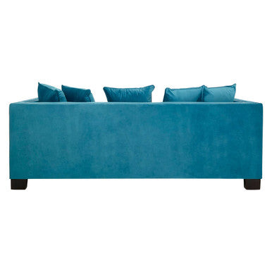 3 Seater Cyan Blue Velvet Sofa, Sofia