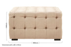 Beige Linen Button Tufted Stool | Stella