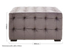 Grey Velvet Button Tufted Stool | Stella