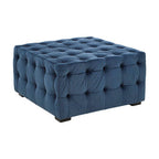Midnight Velvet Button Stool | Stella