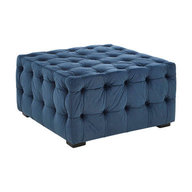 Midnight Velvet Button Stool | Stella