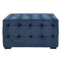 Midnight Velvet Button Stool | Stella