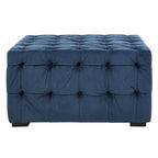 Midnight Velvet Button Stool | Stella