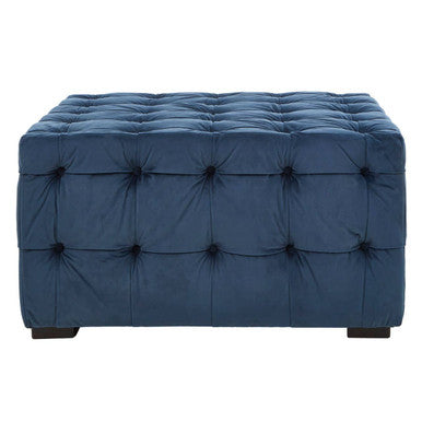 Midnight Velvet Button Stool | Stella