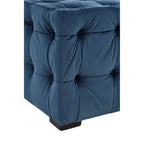 Midnight Velvet Button Stool | Stella