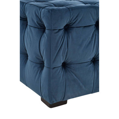 Midnight Velvet Button Stool | Stella