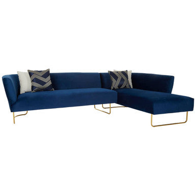 5 Seater Dark Blue Velvet corner-sofas | Renee