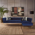 5 Seater Dark Blue Velvet corner-sofas | Renee