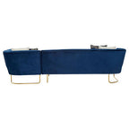 5 Seater Dark Blue Velvet corner-sofas | Renee