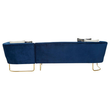 5 Seater Dark Blue Velvet corner-sofas | Renee