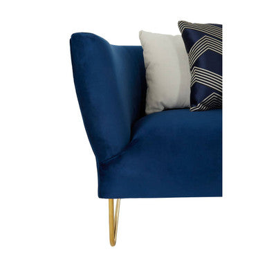 5 Seater Dark Blue Velvet corner-sofas | Renee