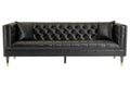 3 Seater Black Faux Leather Sofa | Raven