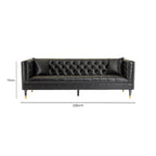3 Seater Black Faux Leather Sofa | Raven