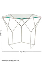 Pentagonal Silver Glass Top and Steel Base Coffee Table | Shalimar