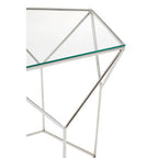 Pentagonal Silver Glass Top and Steel Base Coffee Table | Shalimar