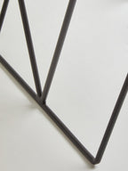Natural Marble Top Side Table with Matte Black Iron Legs | Shalimar