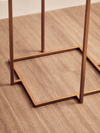White Marble Top Side Table with Gold Finish Iron Legs | Shalimar