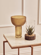 White Marble Top Side Table with Gold Finish Iron Legs | Shalimar