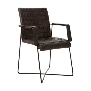 Black Leather Quilted Chair | Buffalo