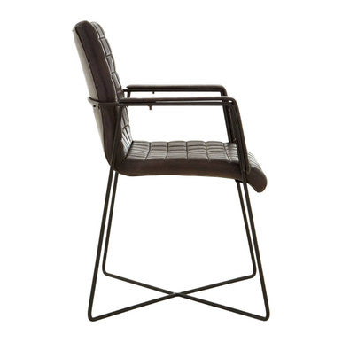 Black Leather Quilted Chair | Buffalo