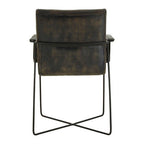 Iron and Grey Leather Weave Chair | Buffalo