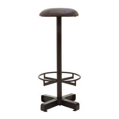 Antique Blue Leather Bar Stool | Buffalo
