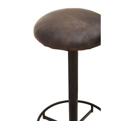 Antique Blue Leather Bar Stool | Buffalo