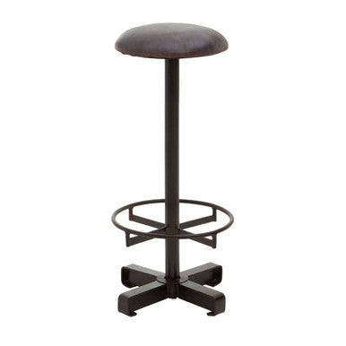 Antique Blue Leather Bar Stool | Buffalo