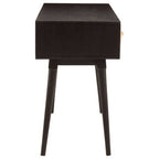 Black Mango Wood Console Table with Gold Star Design Drawer Fronts, Malta