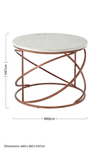 White Marble Top Round Coffee Table with Metal Finish | Nirav