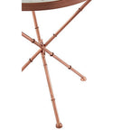 White Marble Top Cross Leg Table with Metal Finish | Nirav