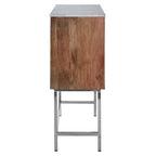 Marble and Mango Wood Geometric Design Cabinet | Nirav