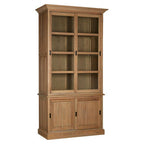 Oak Wood Tall Cabinet with Washed Grey Finish | Lyon