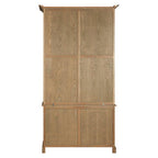Oak Wood Tall Cabinet with Washed Grey Finish | Lyon
