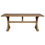 Aged Grey Oak Dining Table with Prominent Silvery Grain and Crossed Base | Lyon