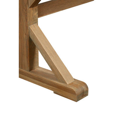 Aged Grey Oak Dining Table with Prominent Silvery Grain and Crossed Base | Lyon