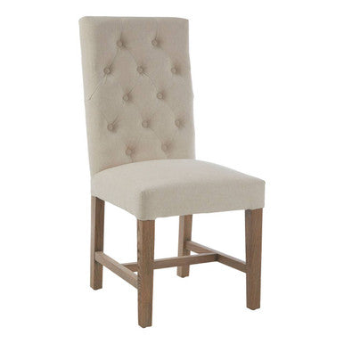 Beige Linen Dining Chair | Lyon