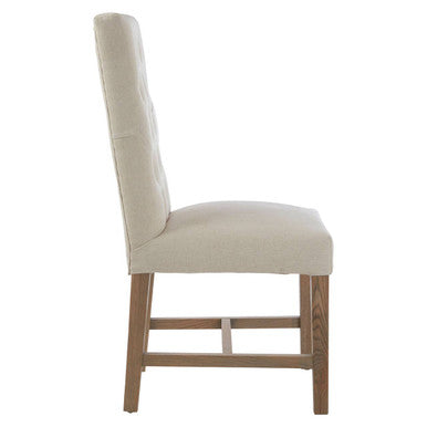 Beige Linen Dining Chair | Lyon