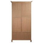Washed Grey Finish Oak Wood Tall Cabinet | Lyon