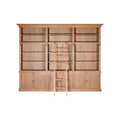 Washed Grey Oak Wood Large Bookcase with Ladder | Lyon