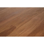 Brown Solid Natural Oak Wood Round Dining Table with Turned Pedestal Base | Lyon